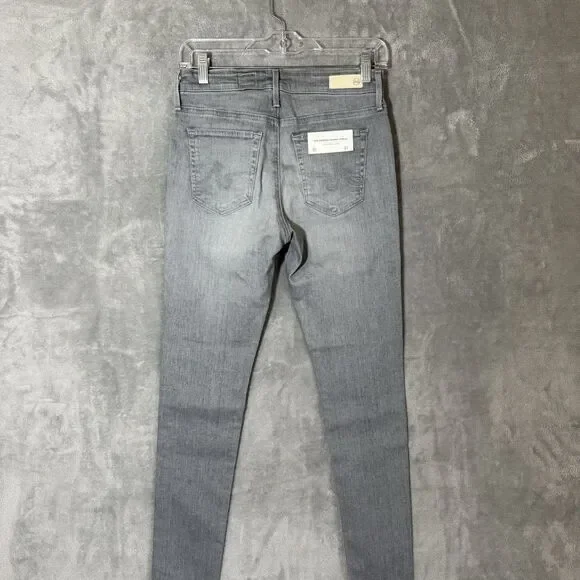 NWT AG Adriano Goldschmied Jeans 27 Farrah Ankle Seamless Gray Skinny High Rise